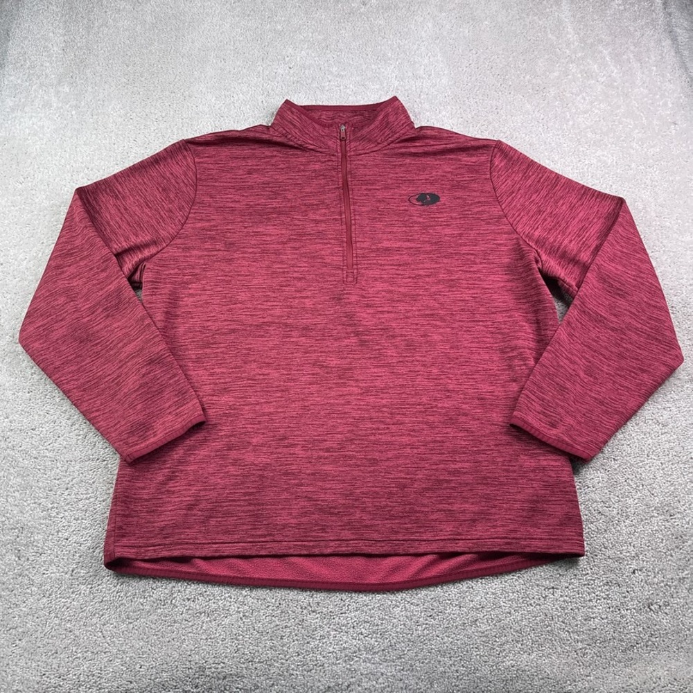 Mossy Oak Sweatshirt Mens 2XL XXL Red Pullover Quarter Zip Performance Fleece
